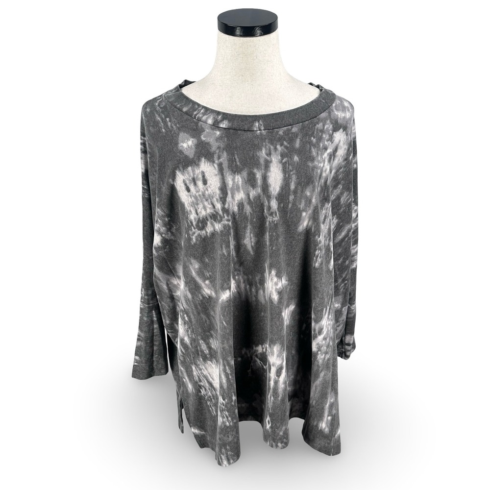 Bryn Walker Gray Tie Dye Oversized Modal Blend Tunic Top Womens Small USA Made